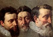 POURBUS, Frans the Younger Head Studies of Three French Magistrates oil on canvas